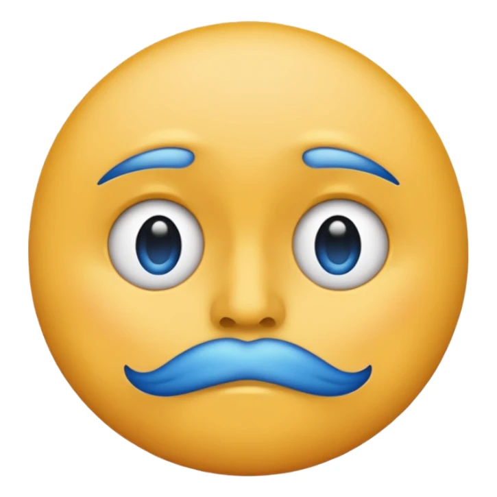 shushing face emoji with blue accents, no text sticker