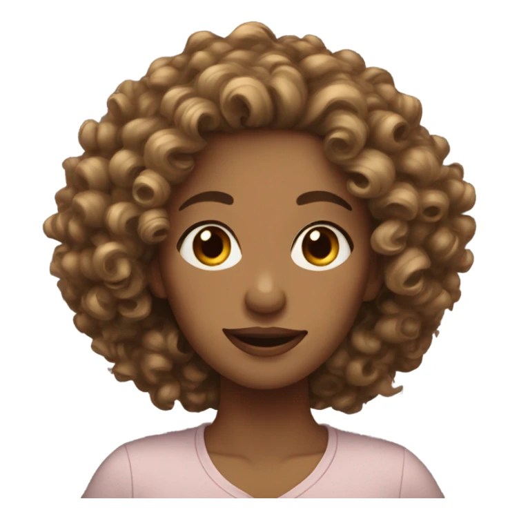 Light brown woman curly hair rolling eyes  sticker