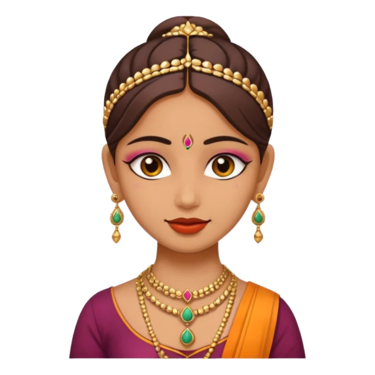 A sanskari girl with bindi and necklace sticker