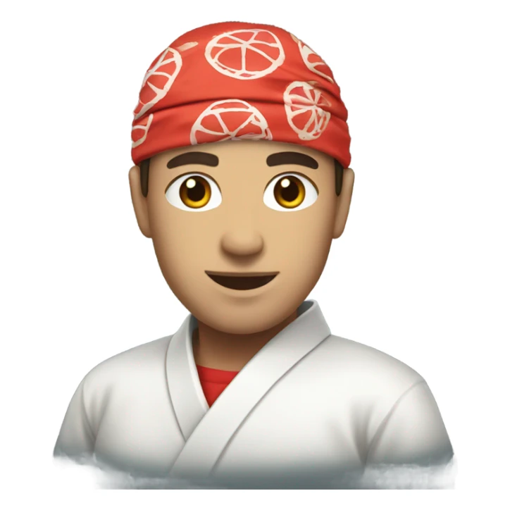 sushi master with red bandana white skin sticker