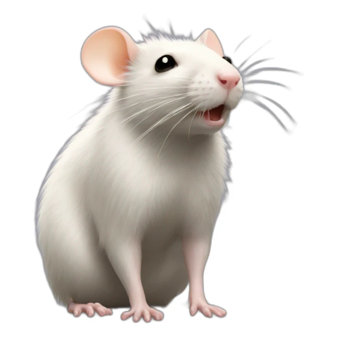 Rat standing up with long blond hair sticker