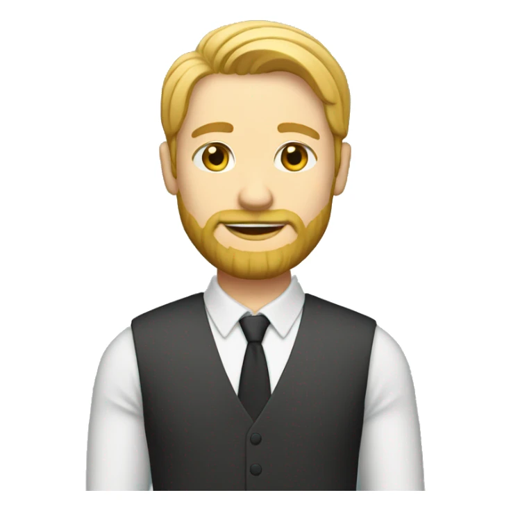 male teacher with blonde hair and side parting and beard sticker
