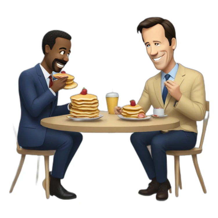 Ted Lasso eating pancakes with Joe Biden  sticker