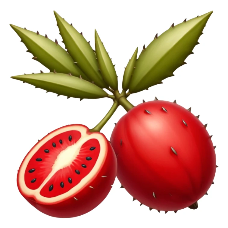 Stenocereus genus fruit without spikes, red and round sticker