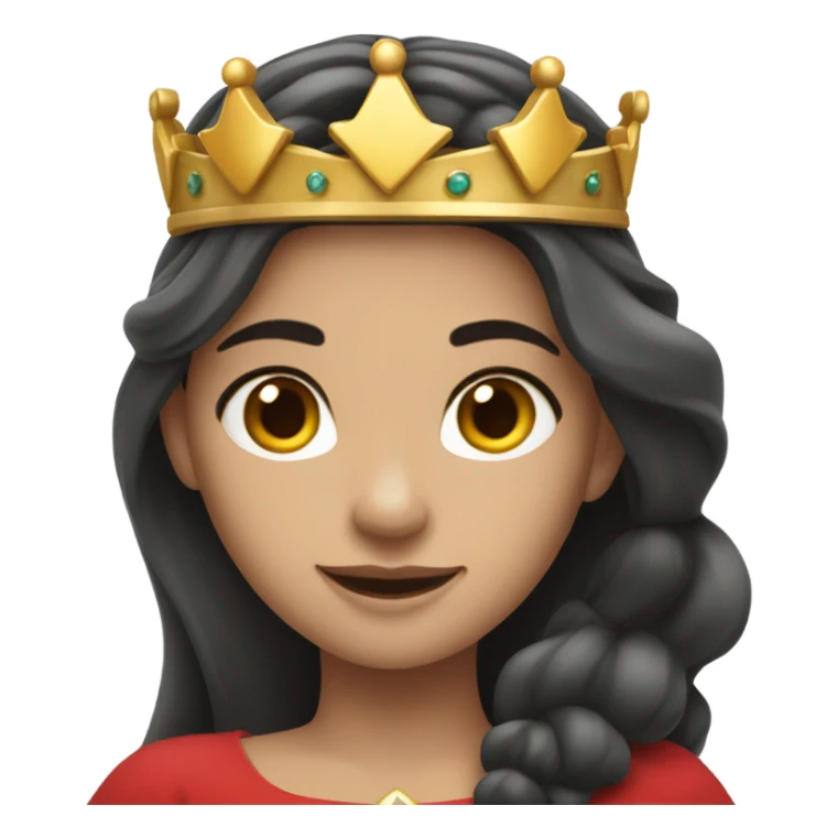 Princess- Fair skin- Long dark hair- crown- red dress  sticker