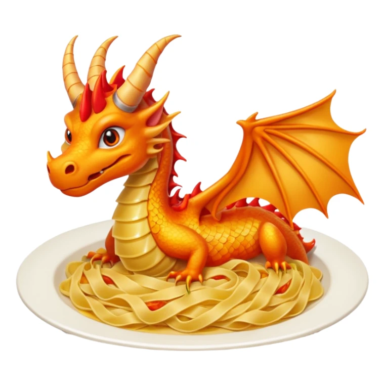 Dragon con cuerpo de pasta canelloni sticker