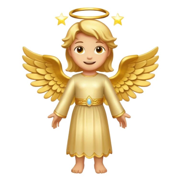 angel emoji, standing, cartoon style sticker