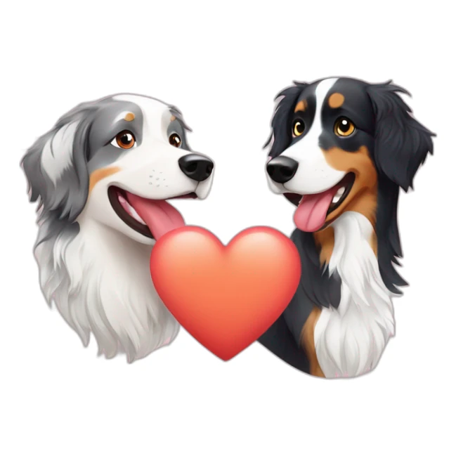 Australian Shepherd and english Setter in love sticker
