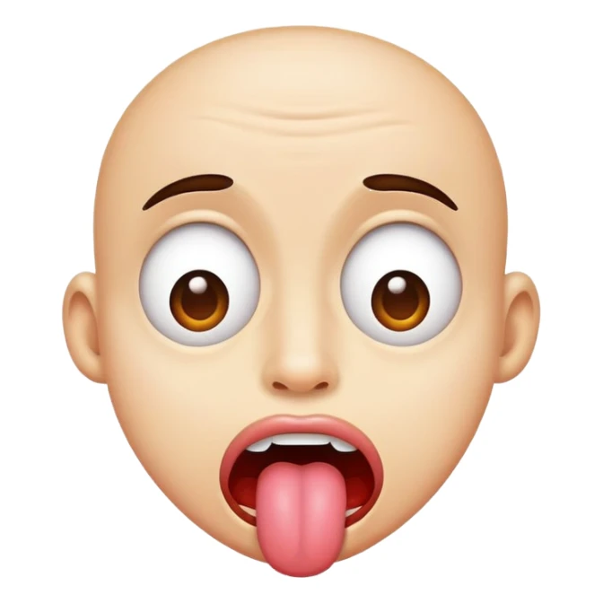 silly face with tongue out and crossed eyes sticker