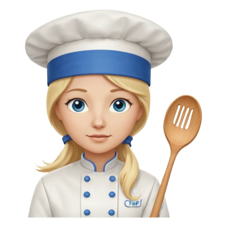 Long Blonde hair blue eyed female chef sticker