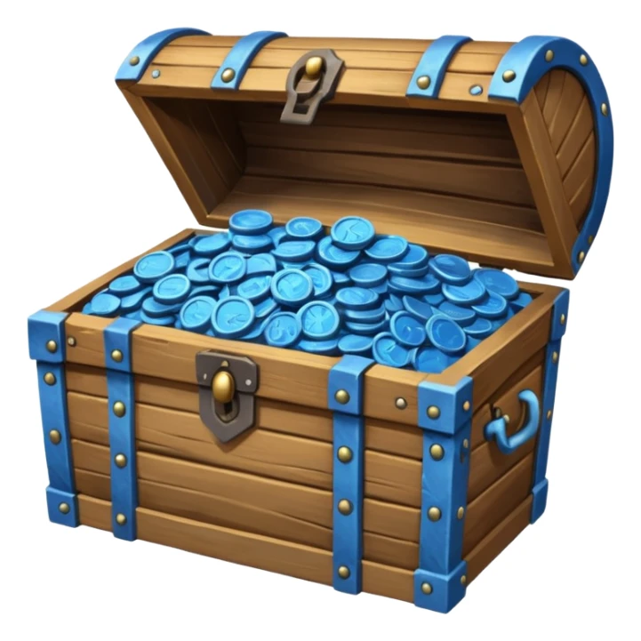 teasure chest of blue coins sticker