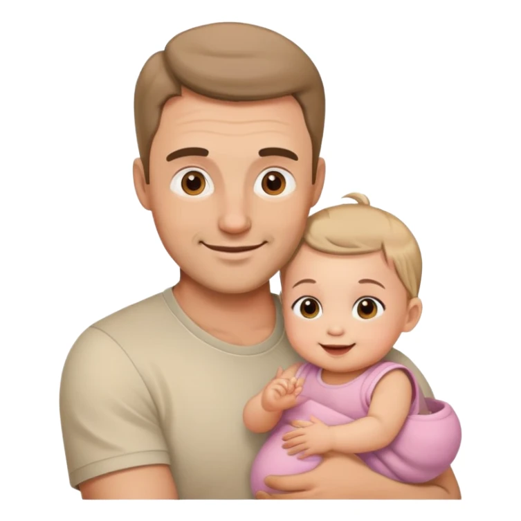 dad with baby girl sticker