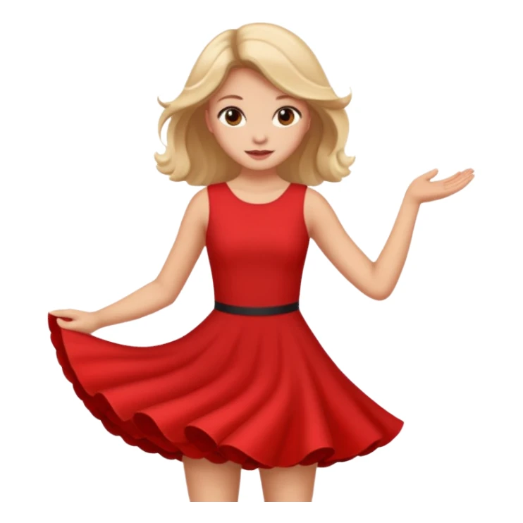 a girl is dancing with red outfit sticker