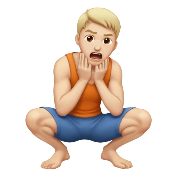 man on hands and knees yelling in agony  sticker