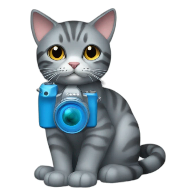 alice blue chester cat with Canon r5  camera sticker