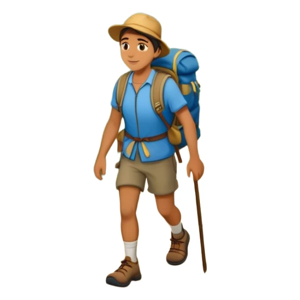 lonesome hiker walks down the camino de santiago path sticker