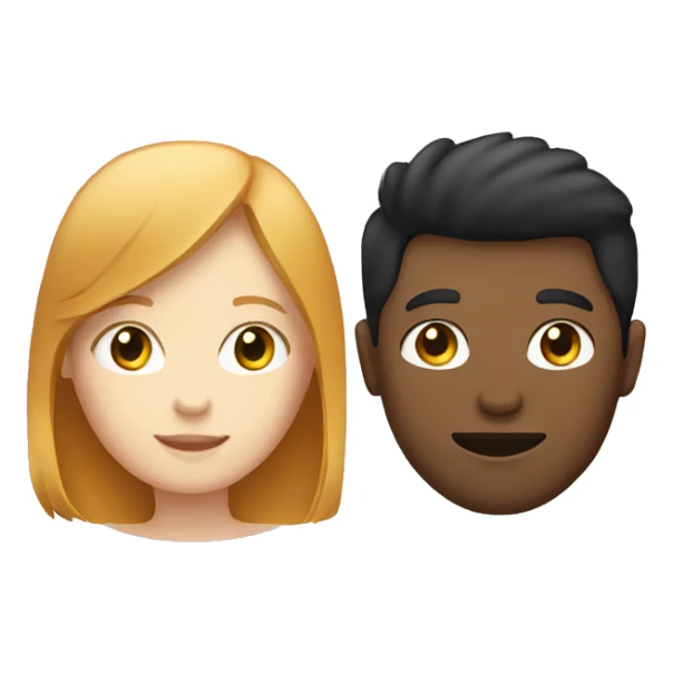 white ginger girl and brunette boy sticker