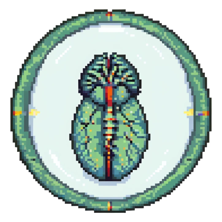 MRI embryo digital fetal small shape in otherworldly bubble, eerie, horror, pupa, crystalis, in-utero sticker