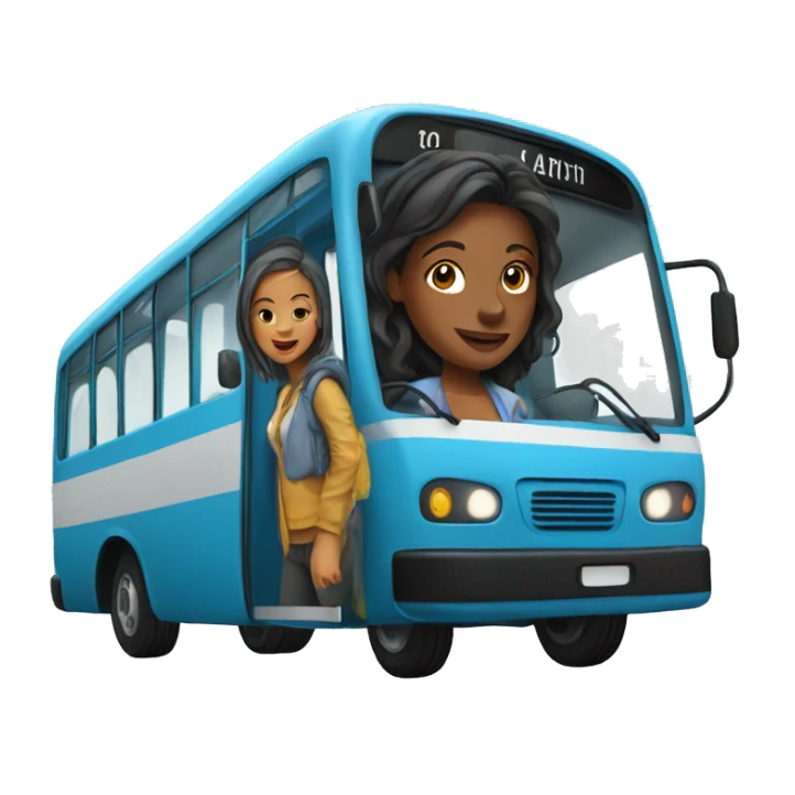 Bus with Woman sticker