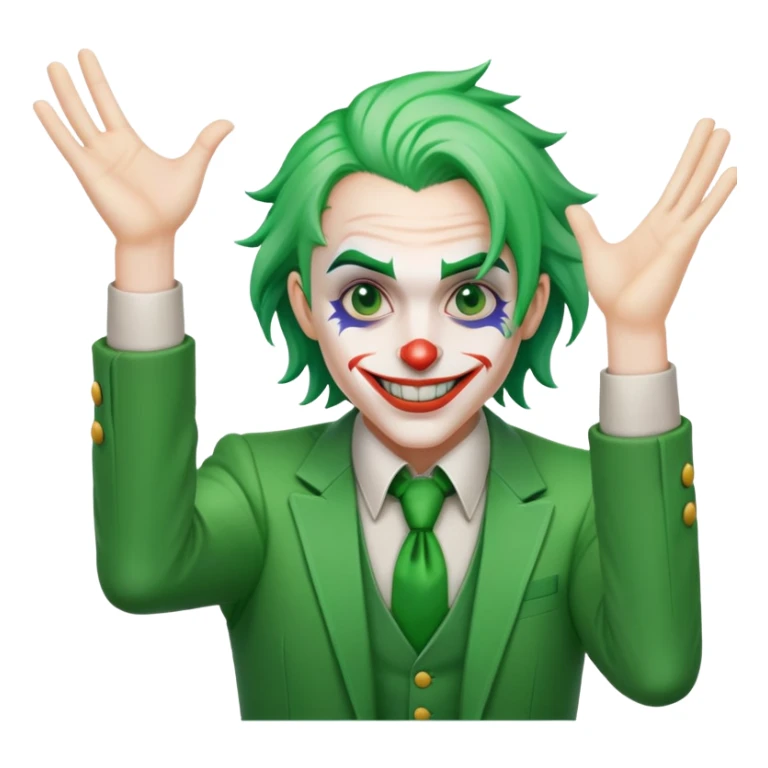 Joker character hands in the air celebrating sticker