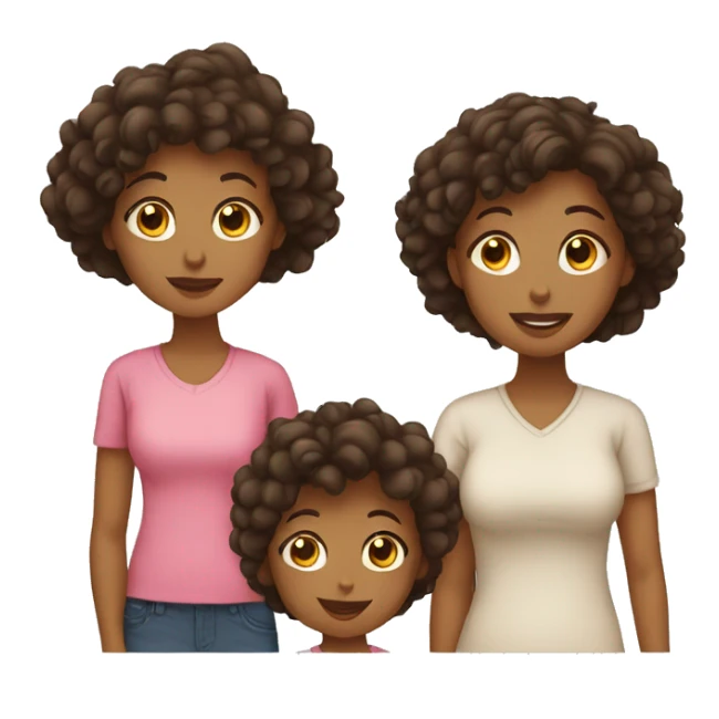 Mom and 3 kids which one boy and two girls  sticker