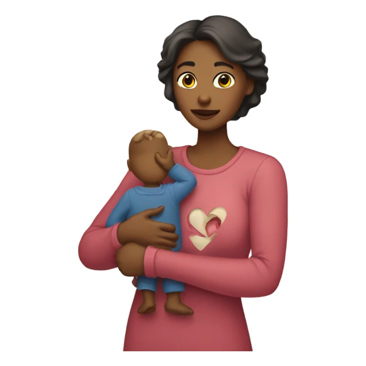 Mother holds her heart in her arm sticker