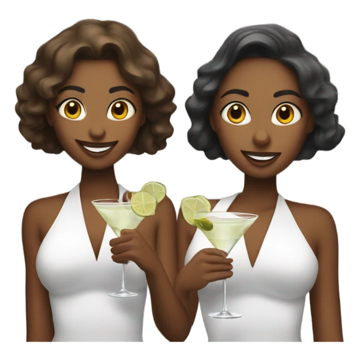 two girls sipping martinis sticker