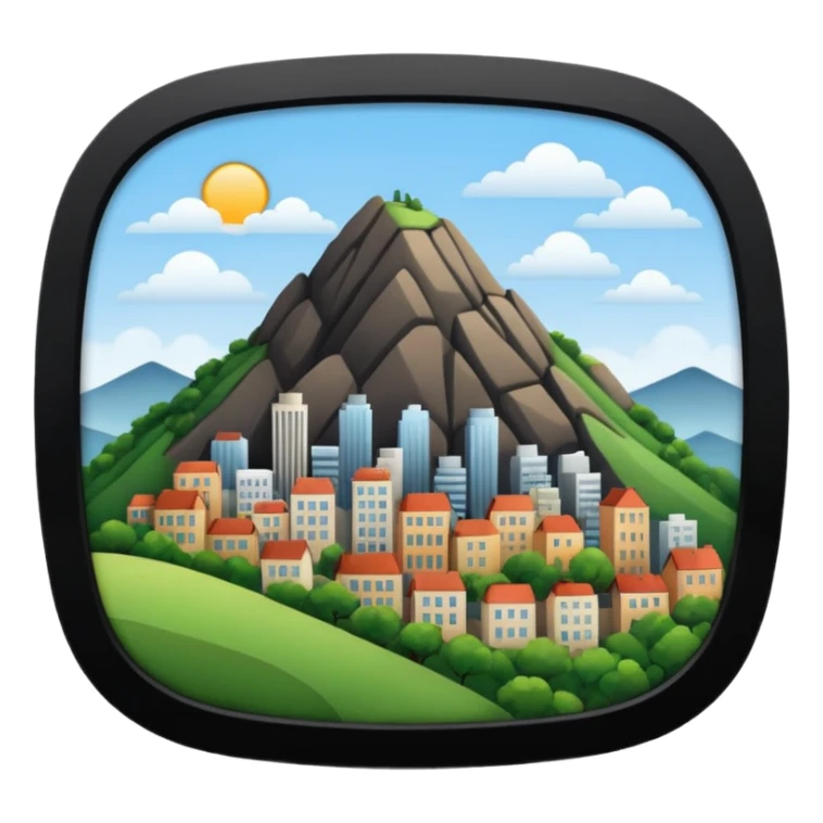 Colina con vistas de ciudad sticker