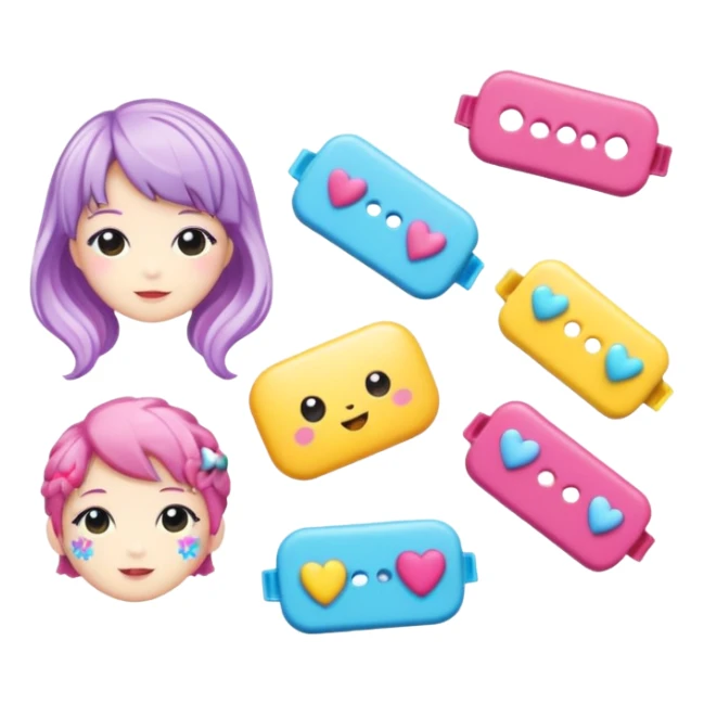 Kawaii decora hair clips sticker