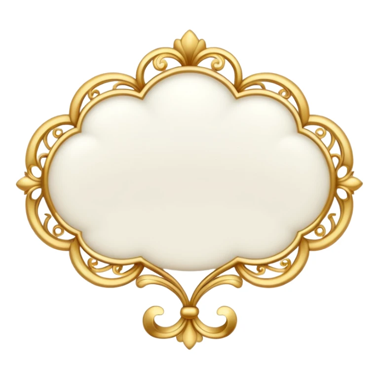 A white thought bubble with elegant golden details and accents sticker