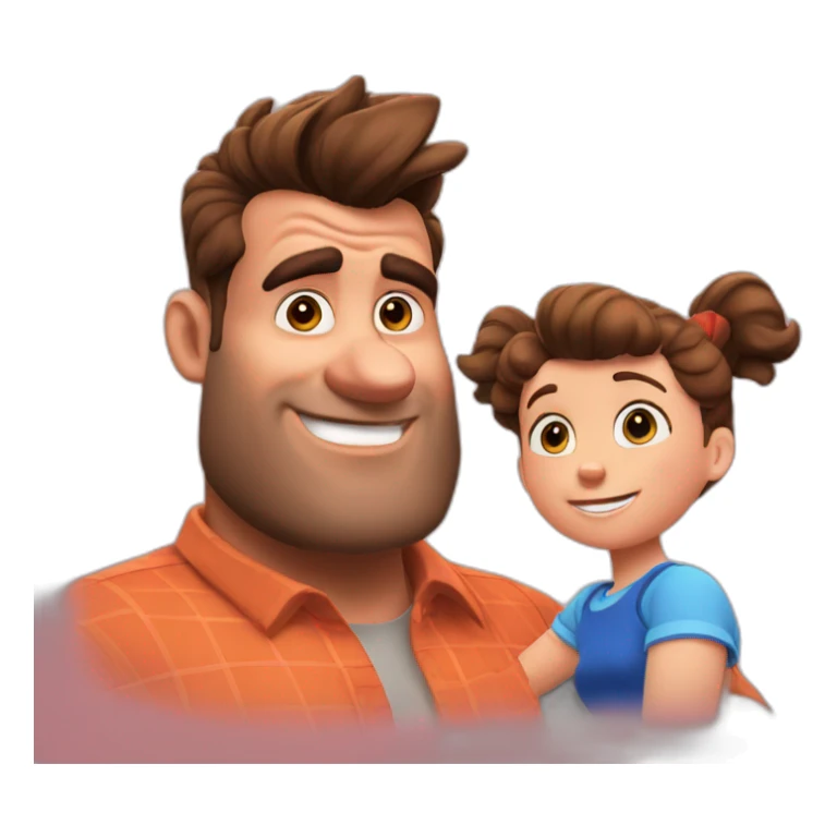 jimmy neutron as a dad with daughter sticker
