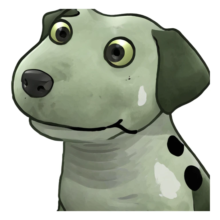 A dog with white and black spots  sticker