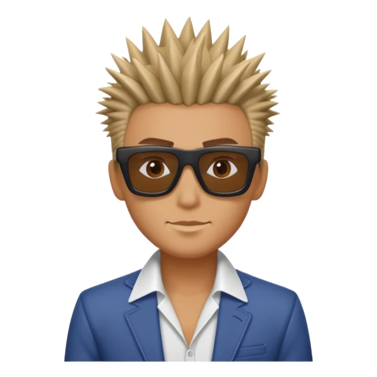 fair man with spiky hair with square shades sticker