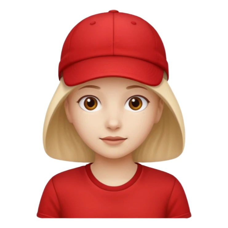red tennis hat and red tshirt girl sticker