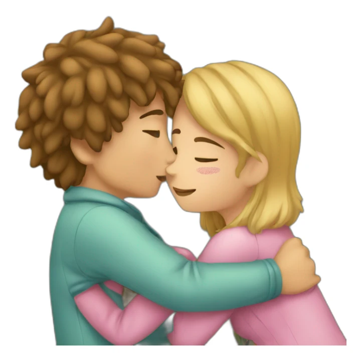 Boy huging a girl and kiss her sticker