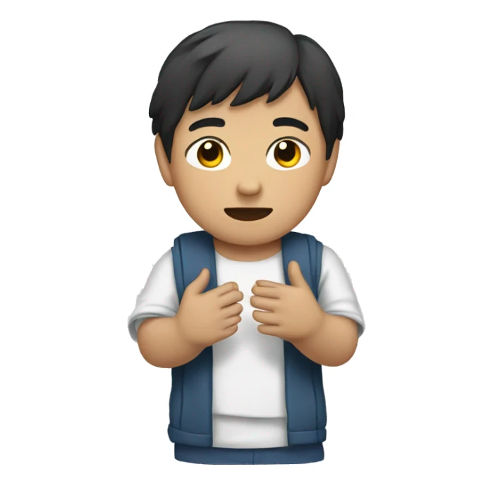 An Asian boy with bandaged hands sticker
