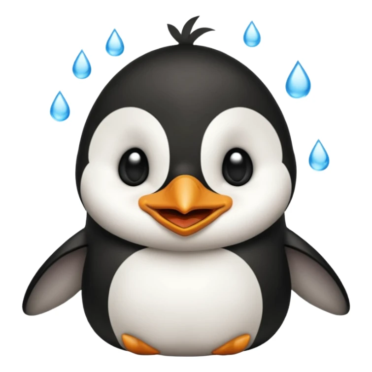 laughing penguin with tears while laughing coming out of eyes and going side ways sticker