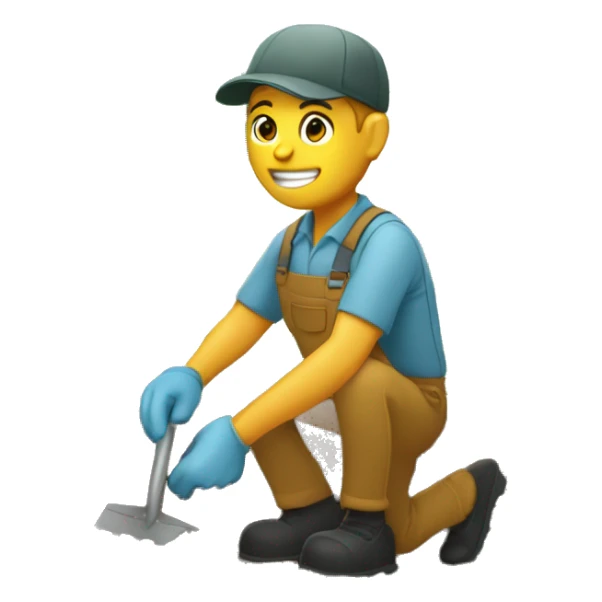 Landscaper planting bushes sticker