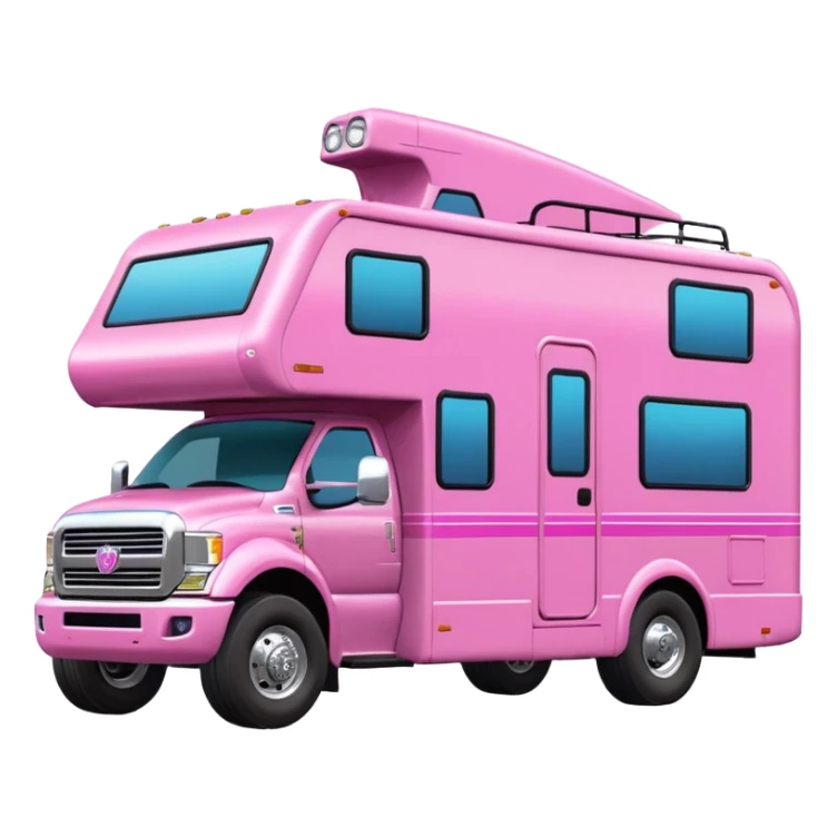 Aerodynamic Streamlined Barbie styled motor home rv off-roading rock-climbing 4x4 desert Winnebago party bus monster truck  sticker