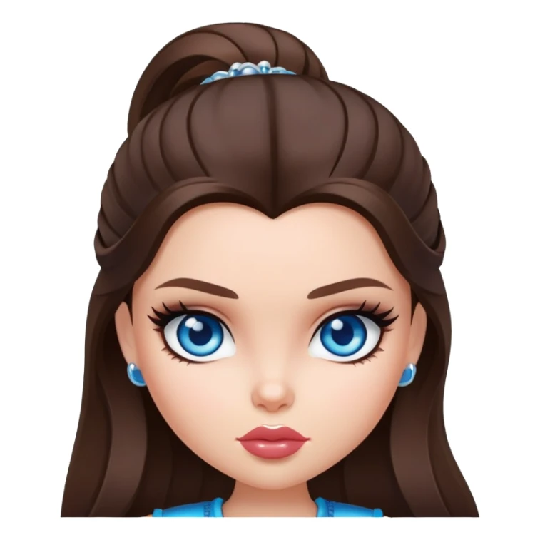 bratz baddie brunette blue eyes sticker