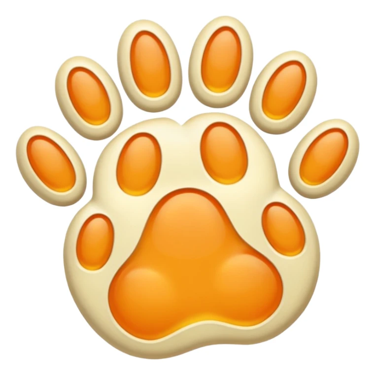 a very light pale pastel yellow-orange pawprint sticker