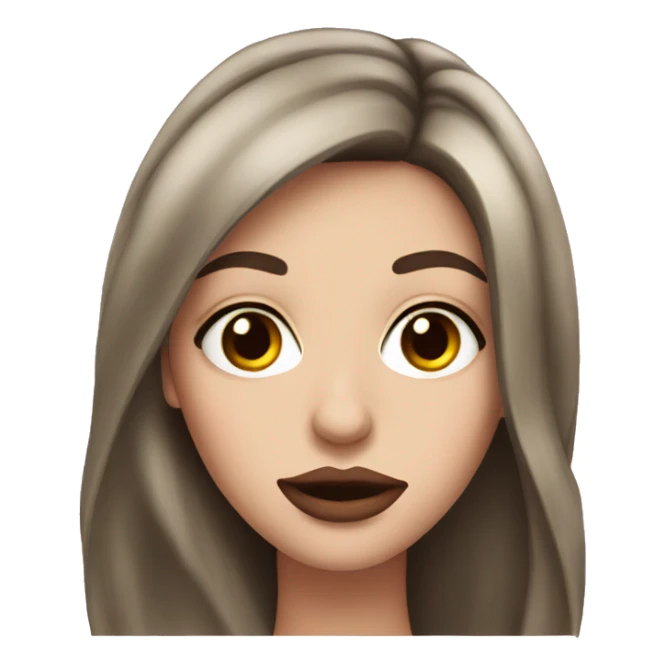 Brunette white girl with big lips and lashes sticker