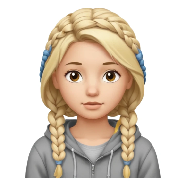 braided blonde girl with hoodie sticker