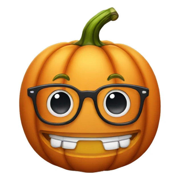 Pumpkin wearing a glasses with braces (girl) sticker