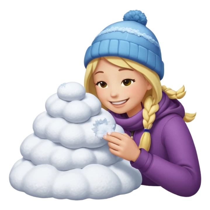 Smiley sniffing a pile of snow sticker