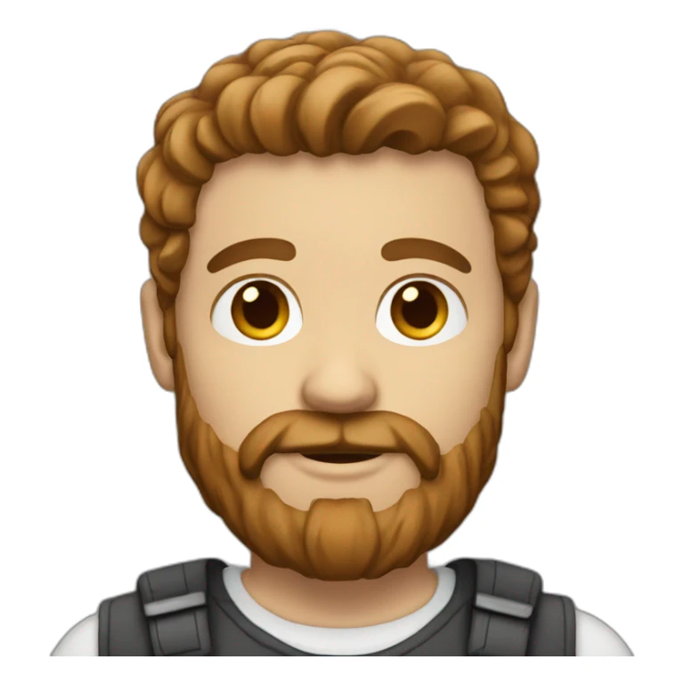 white man with brown hair et beard sticker
