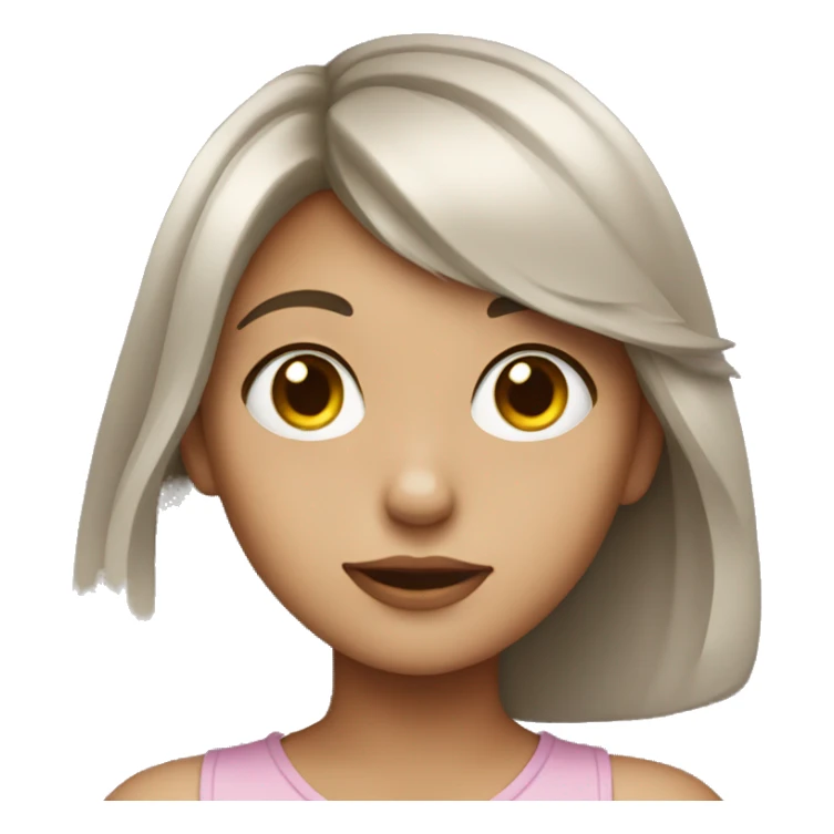 Girl big heart eyes sticker