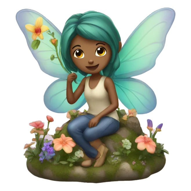 fairy in fairy garden sticker