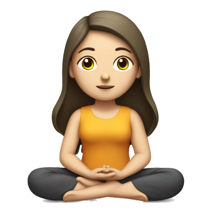 White brunette girl sitting meditating  sticker