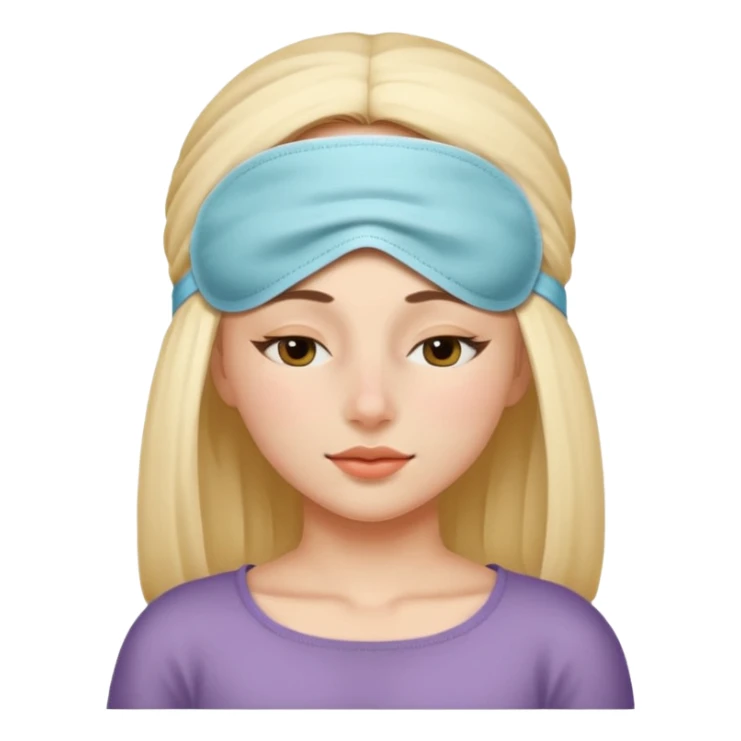 girl with a sleeping mask over head sticker